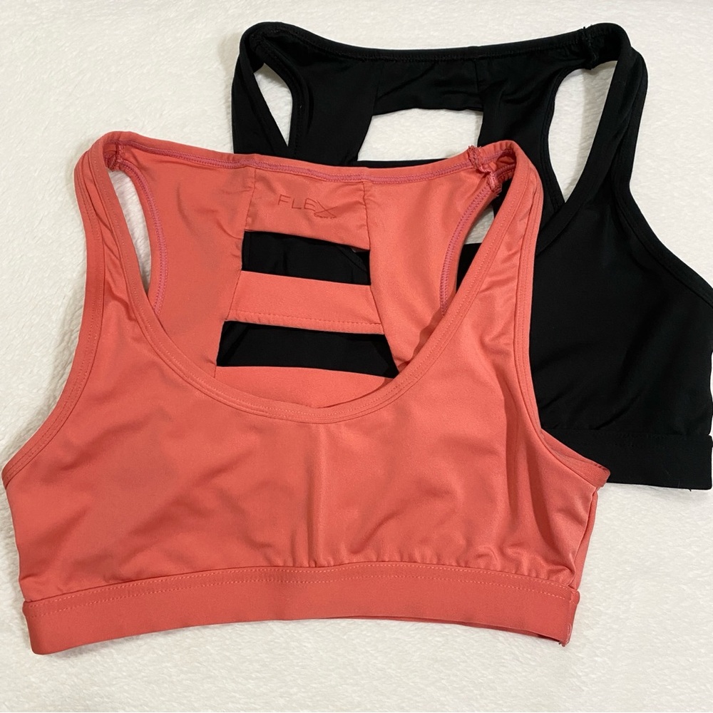 Flex Own It Black and Coral Sports Bra Set